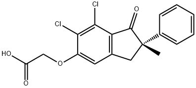 (S)-[(6,7-dichloro-2,3-dihydro-2-methyl-1-oxo-2-phenyl-1H-inden-5-yl)oxy]acetic acid 结构式
