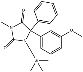 5-(3-Methoxyphenyl)-3-methyl-5-phenyl-1-(trimethylsilyl)-2,4-imidazolidinedione 结构式