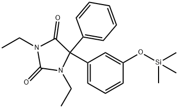 1,3-Diethyl-5-phenyl-5-[3-(trimethylsiloxy)phenyl]-2,4-imidazolidinedione 结构式