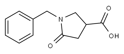 1-苄基-5-氧代-吡咯啉-3-甲酸 结构式