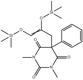 5-[2,3-Bis(trimethylsiloxy)-2-propenyl]-1,3-dimethyl-5-phenylpyrimidine-2,4,6(1H,3H,5H)-trione 结构式