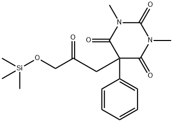 1,3-Dimethyl-5-[2-oxo-3-(trimethylsiloxy)propyl]-5-phenyl-2,4,6(1H,3H,5H)-pyrimidinetrione 结构式