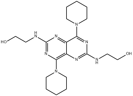 2,6-BIS(2-HYDROXYETHYLAMINO)-4,8-DIPIPERIDINOPYRIMIDO(5,4-D)PYRIMIDINEDIPYRIDAMOLE 结构式