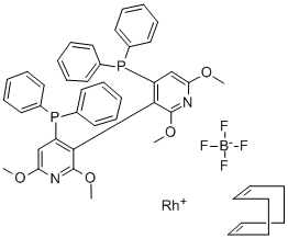 (R)-(+)-2,2',6,6'-四甲氧基-4,4'-双(二苯基膦基)-3,3'-联吡啶(1,5-环辛二烯)四氟硼酸铑(I) 结构式