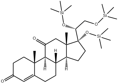 Pregn-4-ene-3,11-dione, 17,20,21-tris[(trimethylsilyl)oxy]-, (20R)- 结构式