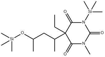 5-Ethyl-1-methyl-5-[1-methyl-3-(trimethylsiloxy)butyl]-3-(trimethylsilyl)-2,4,6(1H,3H,5H)-pyrimidinetrione 结构式