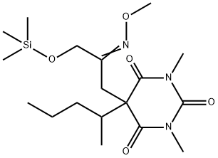 5-[2-(Methoxyimino)-3-(trimethylsiloxy)propyl]-1,3-dimethyl-5-(1-methylbutyl)-2,4,6(1H,3H,5H)-pyrimidinetrione 结构式