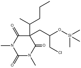 5-[3-Chloro-2-(trimethylsiloxy)propyl]-1,3-dimethyl-5-(1-methylbutyl)-2,4,6(1H,3H,5H)-pyrimidinetrione 结构式