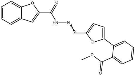 2-Benzofurancarboxylicacid,[[5-[2-(methoxycarbonyl)phenyl]-2-furanyl]methylene]hydrazide(9CI) 结构式