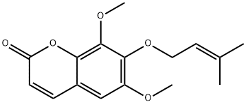 6,8-Dimethoxy-7-(3-methyl-2-butenyloxy)coumarin 结构式