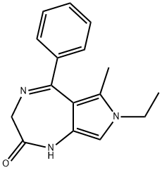 7-Ethyl-3,7-dihydro-6-methyl-5-phenylpyrrolo[3,4-e]-1,4-diazepin-2(1H)-one 结构式