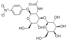 4-硝基苯基 2-乙酰氨基-2-脱氧-3-O-(Β-D-吡喃半乳糖)-Β-D-吡喃葡萄糖苷 结构式