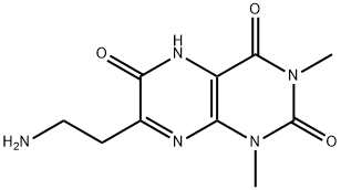 2,4,6(3H)-Pteridinetrione,  7-(2-aminoethyl)-1,5-dihydro-1,3-dimethyl- 结构式