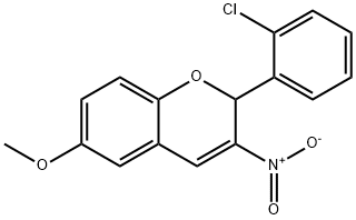 2-(2-Chlorophenyl)-6-methoxy-3-nitro-2H-1-benzopyran 结构式