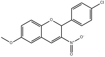 2-(4-Chlorophenyl)-6-methoxy-3-nitro-2H-1-benzopyran 结构式