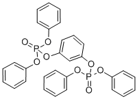 间苯二酚四苯基二磷酸酯 结构式