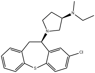 (10R)-10,11-Dihydro-8-chloro-10-[(3R)-3-(methylethylamino)pyrrolizino]dibenzo[b,f]thiepin 结构式