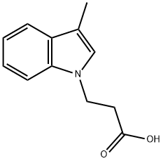 3-(3-甲基-1H-吲哚-1-基)丙酸 结构式