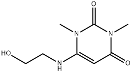 1,3-二甲基-6-(2-羟乙基)氨基脲嘧啶 结构式