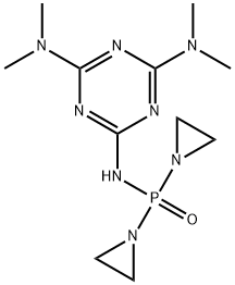 Bis(1-aziridinyl)[[4,6-bis(dimethylamino)-1,3,5-triazin-2-yl]amino]phosphine oxide 结构式