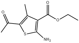 2-氨基4-甲基-5-乙酰基-3-噻吩羧酸乙酯 结构式