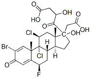 2-bromo-9,11beta-dichloro-6beta-fluoro-17,21-dihydroxypregna-1,4-diene-3,20-dione 17,21-di(acetate) 结构式