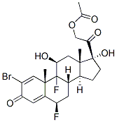 2-bromo-6beta,9-difluoro-11beta,17,21-trihydroxypregna-1,4-diene-3,20-dione 21-acetate 结构式