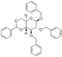 1,2,3-三-O-苄基-4,6-O-亚苄基-Β-D-吡喃葡萄糖苷 结构式