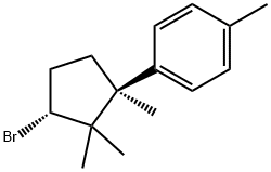 1-[(1S,3R)-3-Bromo-1,2,2-trimethylcyclopentyl]-4-methylbenzene 结构式