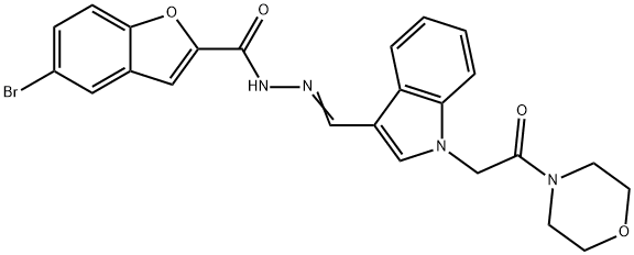 2-Benzofurancarboxylicacid,5-bromo-,[[1-[2-(4-morpholinyl)-2-oxoethyl]-1H-indol-3-yl]methylene]hydrazide(9CI) 结构式