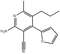 3-Pyridinecarbonitrile,2-amino-4-(2-furanyl)-6-methyl-5-propyl-(9CI) 结构式