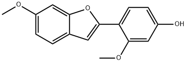 3-Methoxy-4-(6-methoxybenzofuran-2-yl)phenol 结构式