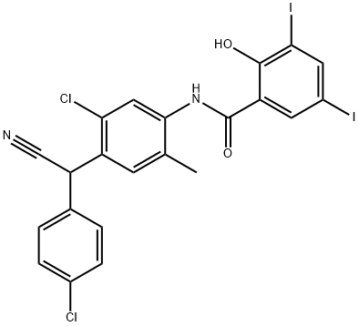 氯氰碘柳胺 结构式