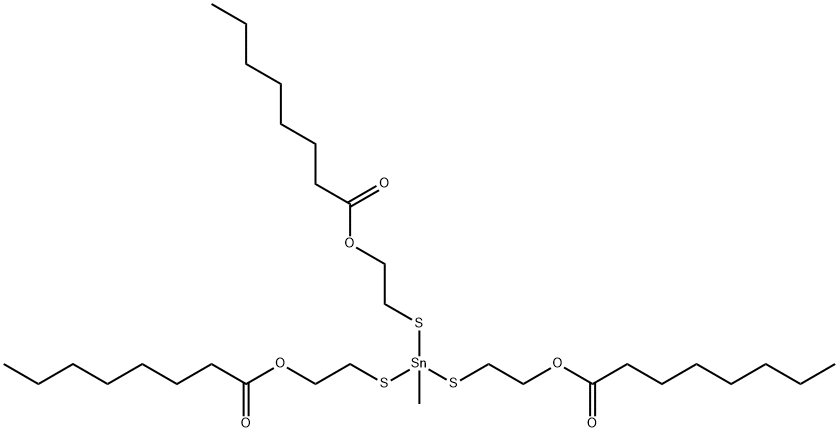 (methylstannylidyne)tris(thioethane-2,1-diyl) trioctanoate 结构式