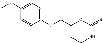 3,4,5,6-Tetrahydro-6-(4-methoxyphenoxymethyl)-2H-1,3-oxazine-2-thione 结构式