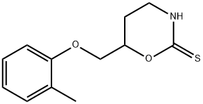 3,4,5,6-Tetrahydro-6-(o-tolyloxymethyl)-2H-1,3-oxazine-2-thione 结构式