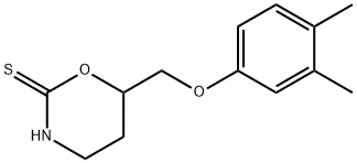 3,4,5,6-Tetrahydro-6-(3,4-xylyloxymethyl)-2H-1,3-oxazine-2-thione 结构式