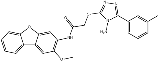 Acetamide, 2-[[4-amino-5-(3-methylphenyl)-4H-1,2,4-triazol-3-yl]thio]-N-(2-methoxy-3-dibenzofuranyl)- (9CI) 结构式