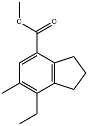 1H-Indene-4-carboxylicacid,7-ethyl-2,3-dihydro-6-methyl-,methylester(9CI) 结构式