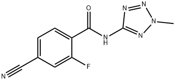 Benzamide, 4-cyano-2-fluoro-N-(2-methyl-2H-tetrazol-5-yl)- (9CI) 结构式