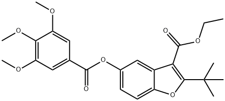 3-Benzofurancarboxylicacid,2-(1,1-dimethylethyl)-5-[(3,4,5-trimethoxybenzoyl)oxy]-,ethylester(9CI) 结构式