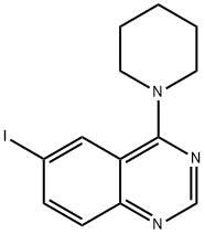 6-碘-4-(1-哌啶)喹唑啉 结构式