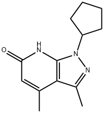 6H-Pyrazolo[3,4-b]pyridin-6-one,1-cyclopentyl-1,7-dihydro-3,4-dimethyl-(9CI) 结构式