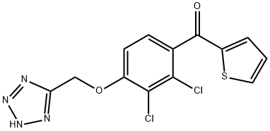 [2,3-dichloro-4-(1H-tetrazol-5-ylmethoxy)phenyl] 2-thienyl ketone 结构式