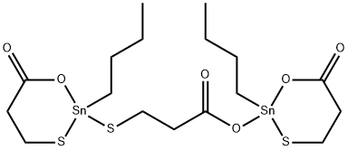 2-butyl-2-[[3-[(2-butyldihydro-6-oxo-4H-1,3,2-oxathiastannin-2-yl)oxy]-3-oxopropyl]thio]dihydro-6H-1,3,2-oxathiastannin-6-one 结构式