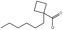 Cyclobutanecarbonyl chloride, 1-hexyl- (9CI) 结构式