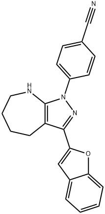 Benzonitrile, 4-[3-(2-benzofuranyl)-5,6,7,8-tetrahydropyrazolo[3,4-b]azepin-1(4H)-yl]- (9CI) 结构式