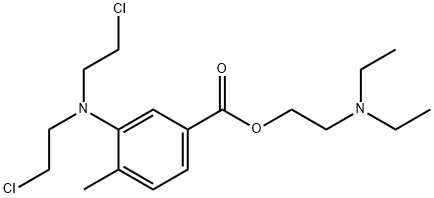 3-[Bis(2-chloroethyl)amino]-p-toluic acid 2-(diethylamino)ethyl ester 结构式