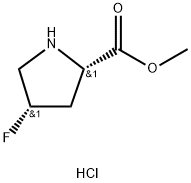 (4S)-4-氟-L-脯氨酸甲酯盐酸盐 结构式