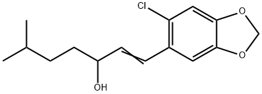 1-(2-Chloro-4,5-methylenedioxyphenyl)-6-methyl-1-hepten-3-ol 结构式